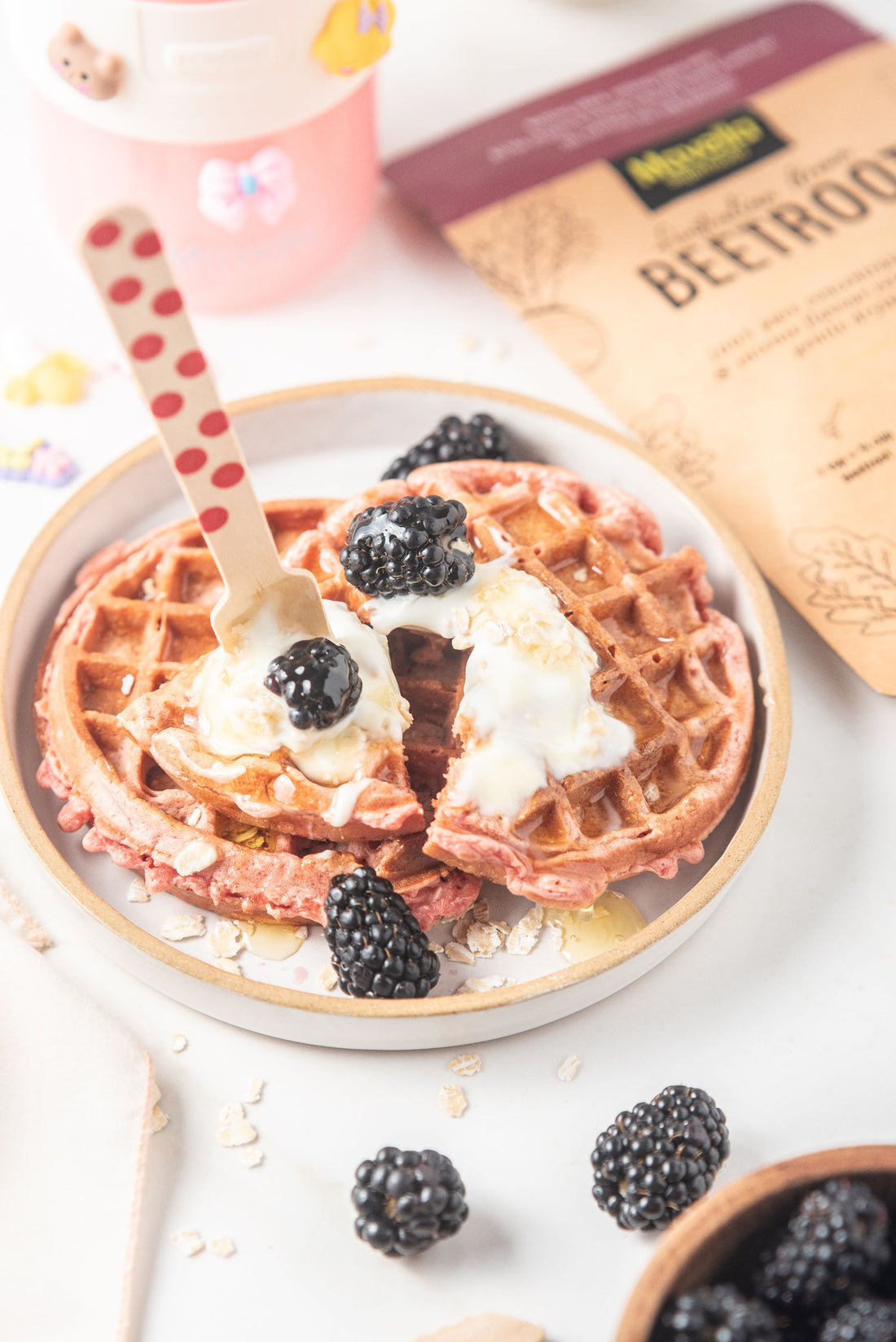 Beetroot Blackberry Waffles