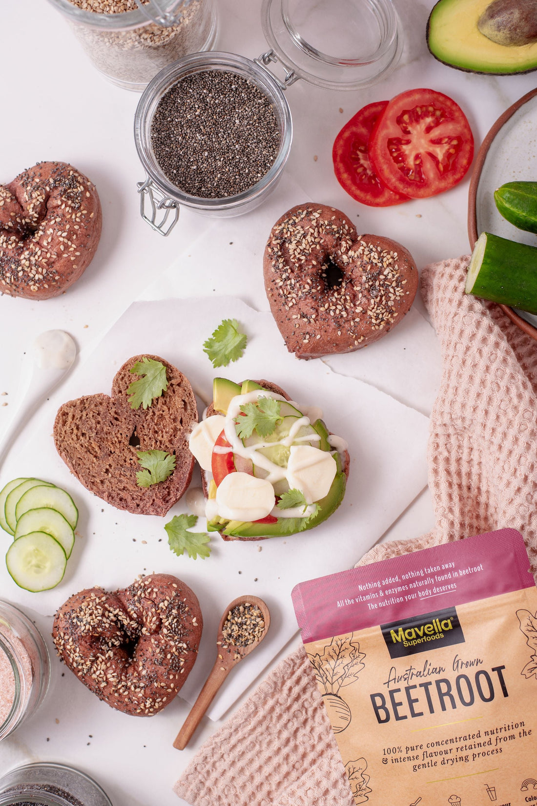 Heart-Beet Bagels